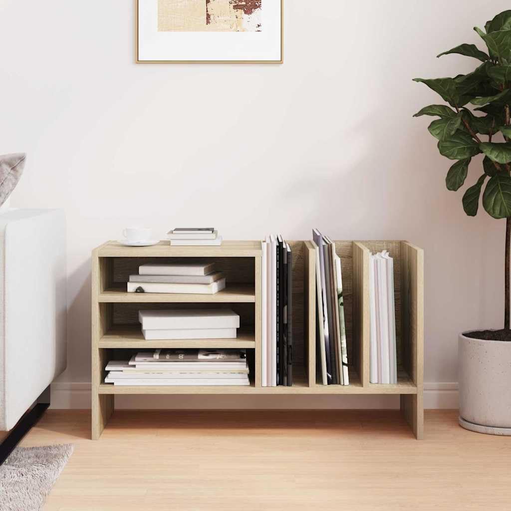 Armadietto per vinili con scaffale, in rovere Sonoma, 78,5 x 35 x 45 cm, cassettiera con 6 scomparti, per soggiorno, dischi in vinile, Hi-Fi, scaffale per CD, DVD, credenza