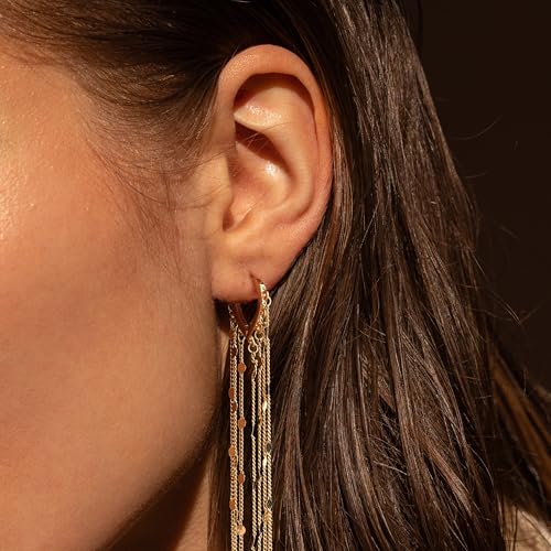 Long Prom Earrings for Women, 14K Gold Plated Pearl Dangle Drop and Chain Tassel Threader Earrings Dangling，Rhinestone Zirconia Hypoallergenic Bride Party Prom Gold jewelry，Women Gifts4