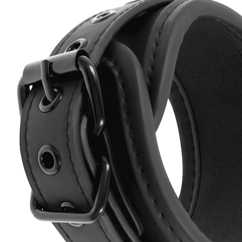 Bettfessel-Set – Luxus Bondage Set mit Hand- & Fußfesseln aus veganem Leder & Neopren – Verstellbares BDSM Bettband für Anfänger & Fortgeschrittene – Matratzen-Komplettsystem