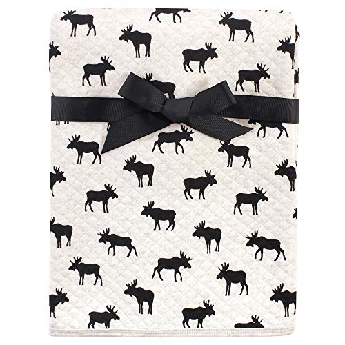 Image of Hudson Baby Unisex Baby Quilted Multi-Purpose Swaddle, Receiving, Stroller Blanket, Moose 1-Pack, One Size