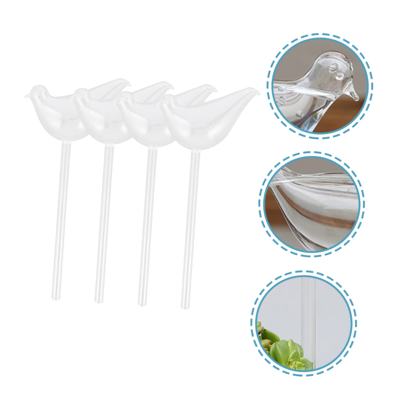 Toddmomy Globes à Arrosage Automatique Facile à Utiliser Lot de 4 en Verre Borosilicaté, Arrosage Automatique pour Plantes D’Extérieur