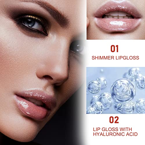 Maria Ayora Shimmer & Hydrating Lip Gloss Set With Hyaluronic Acid Lip Plumper For Women And Girls,0.12Fl Oz (Pack Of 6) #TOP1