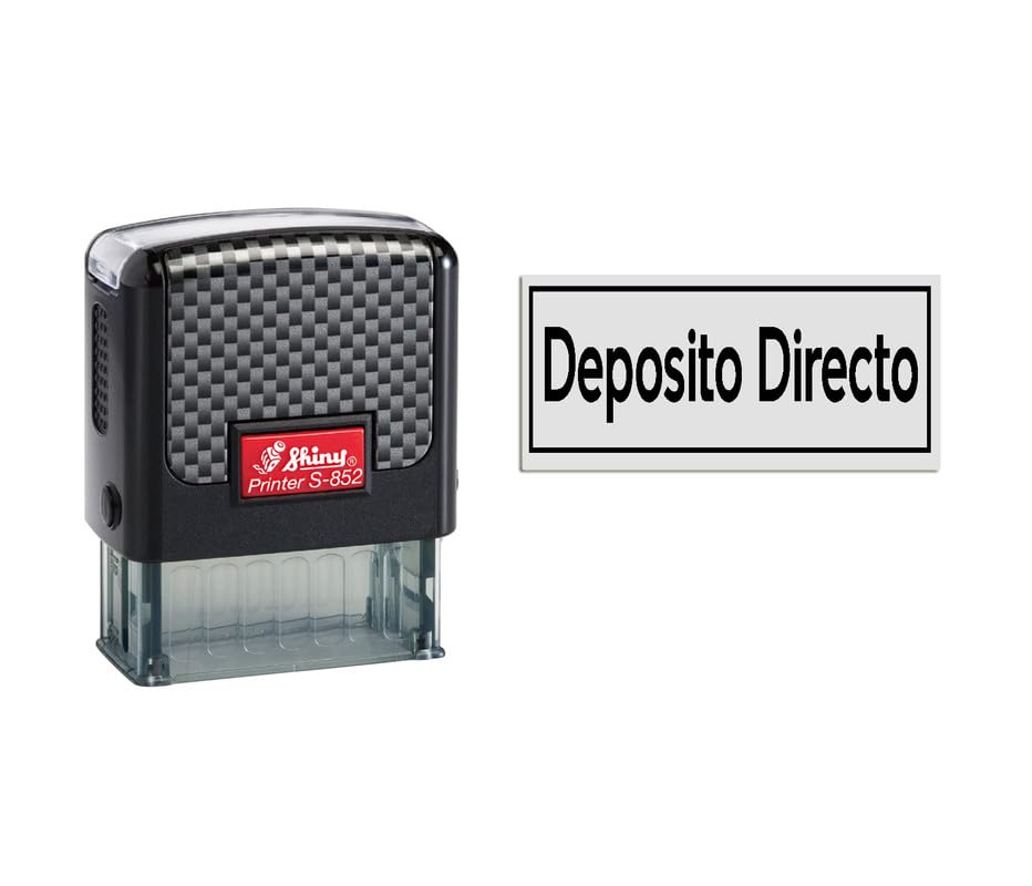 MeetYouAffection Shiny S852 DEPOSITO DIRECTO for Personal & Office Use Self Inking Rubber Personalized Stamp Self Inking for Personal & Professional Use Custom Rubber Stamp