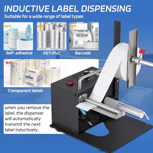 YUCHENGTECH Automatischer Etikettenspender mit Automatischer Zählung von 0-9999 und 5 Einstellbaren Geschwindigkeiten Breite 5-120mm Etikettenspender für Rollenetiketten