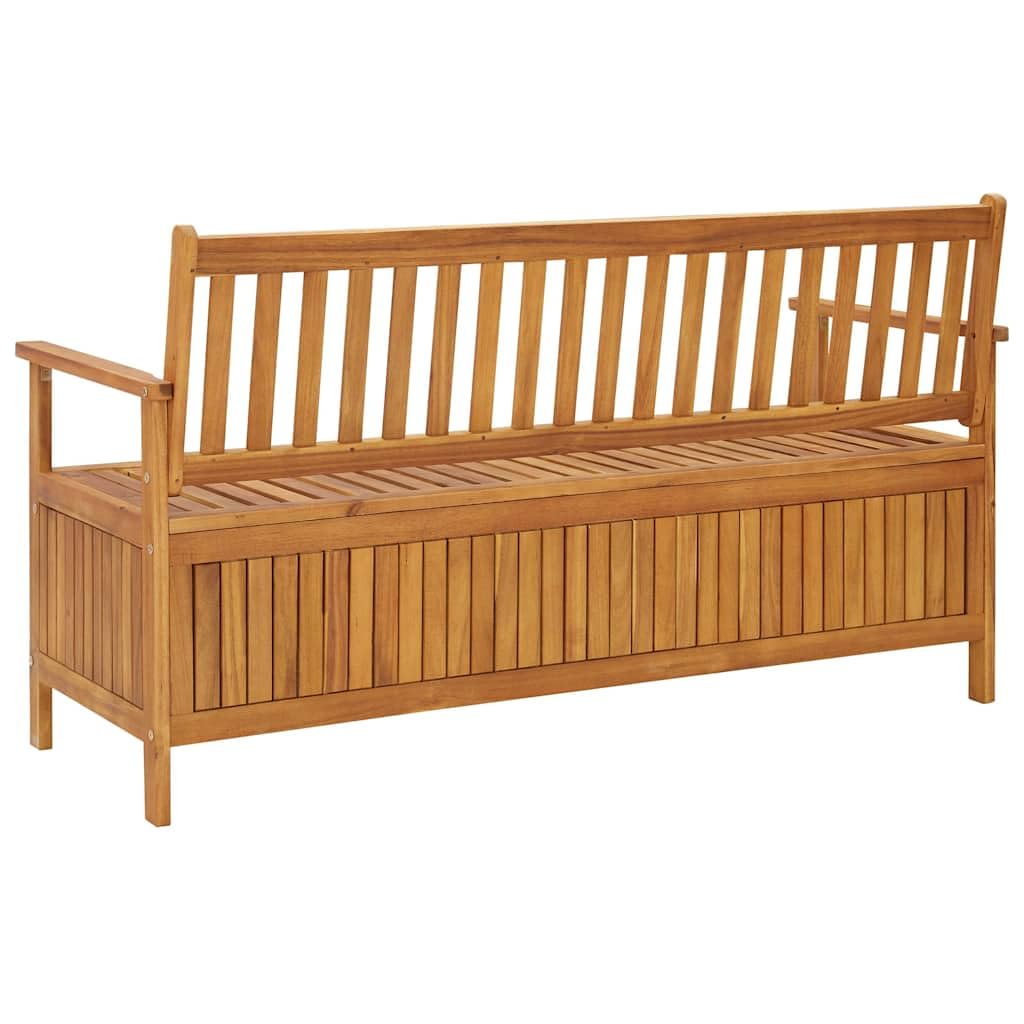 Banc de jardin en bois avec espace de rangement en bois d'acacia massif - 148 x 62 x 84 cm - 1 compartiment de rangement - Pour terrasse, jardin, parc, balcon, siège avec ordre