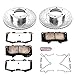 Power Stop Front Brake Kit For 2001 2002 2003 2004 2005 2006 2007 Toyota Sequoia - Truck & Tow Carbon Fiber Ceramic Brake Pads & Drilled and Slotted Rotors Replacement, K2324-36
