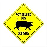 POT BELLIED PIG CROSSING Sign novelty gift pig farm