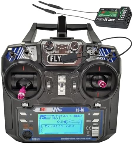 Alaohu Flysky FS-i6 6 Channels RC Transmitter and Receiver FS-iA6B 2.4GHz AFHDS2A Radio Control System for RC FPV Multirotor Drone Fixed Wing Boats (Mode-2)