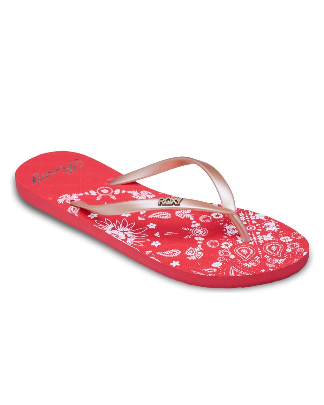 Roxy Women's New Viva Printed Sandal, Hibiscus, 5 UK