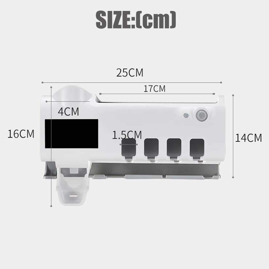 TJH Portacepillos de Dientes esterilizados multifuncionales,Estante de esterilizador de Cepillo de Dientes UV Portacepillos de esterilizador de Pared-No Hay Necesidad de Golpear-Cuidar la Salud bucal