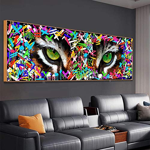 Toile œil d'animal coloré KEBIA 30x90cm sans cadre pour salon