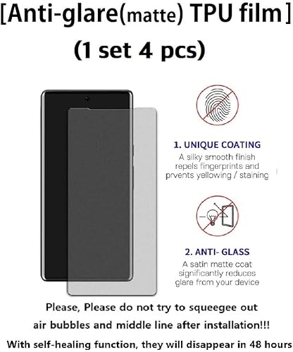 Miniatura 3 de [2 juegos de 9 piezas] Protector de pantalla para Samsung Galaxy Z Fold 5 5G 2023 Premium TPU con protector de bisagra [Autorreparable