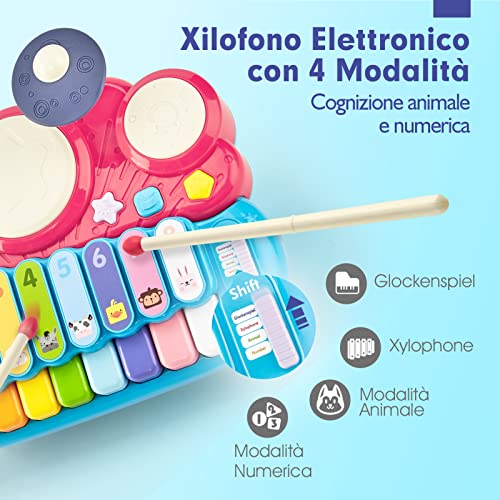 hahaland-5-in-1-Pianoforte-per-Bambino-1-Anno-Tastiera-Pianoforte-e-Tamburo-Xilofono-Strumenti-Musicali-Giochi-per-Bambini-1-2-3-Anni-Regalo-Regali
