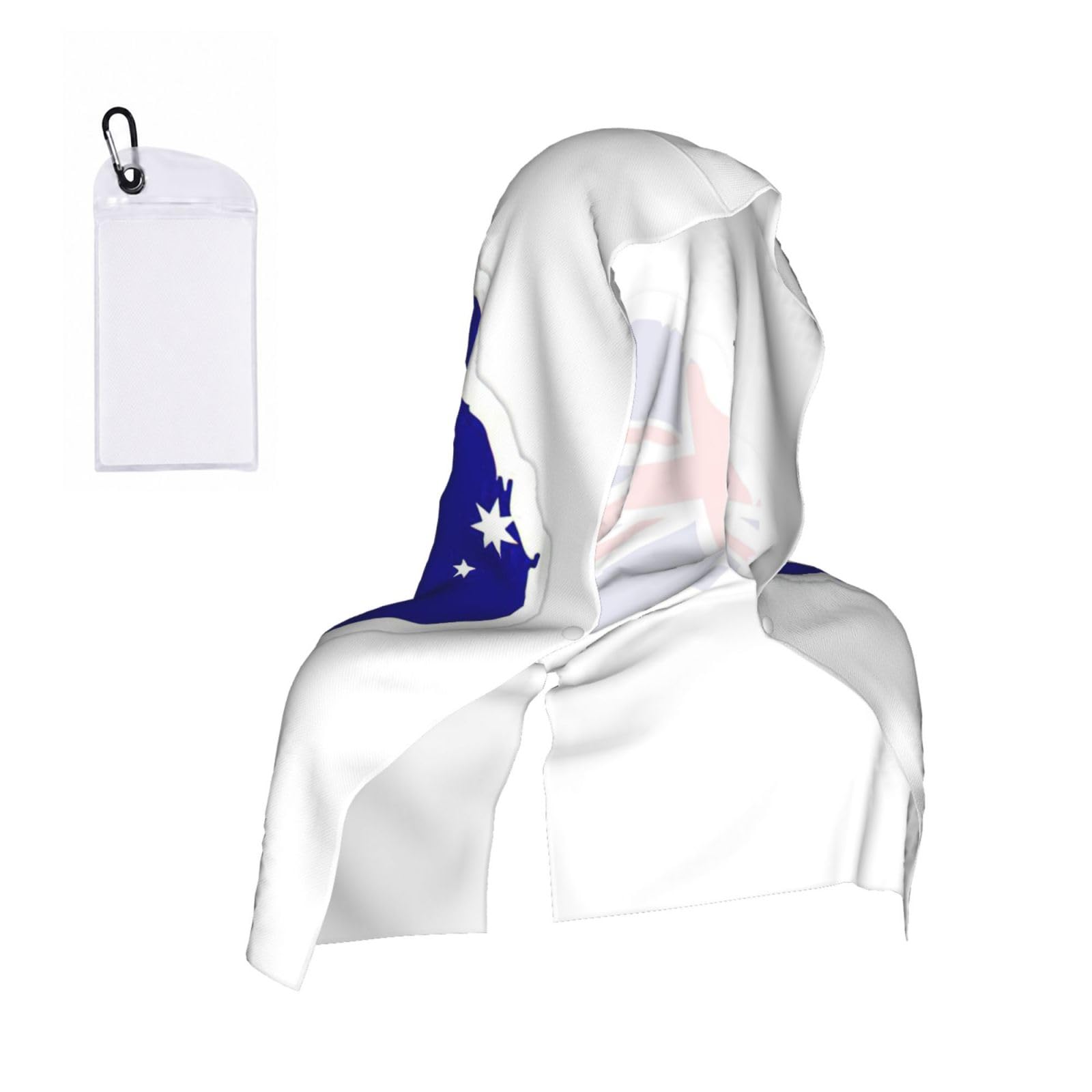 DUWAA Australian Flag Map Print Cooling Hooded Sports Towel, 30×60cm Quick Drying Summer Cool Head Wrap For Neck And Face