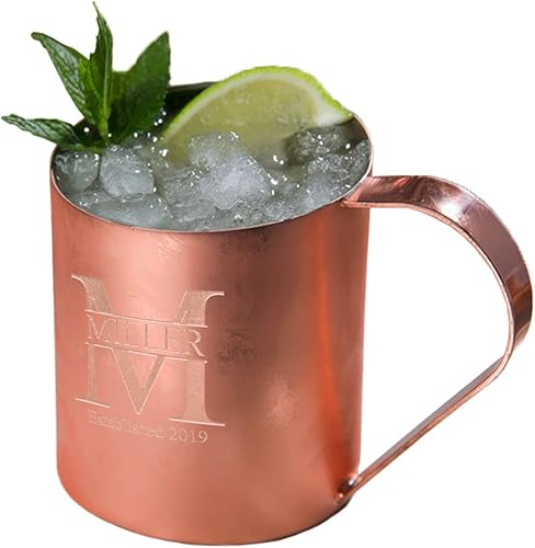 Monograma personalizado 14oz. Taza de cobre Moscú Mule