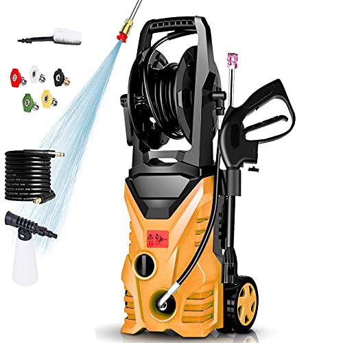 Homdox Pressure Washer Cleaner Machine with Power Nozzle Gun,Soap Tank,Metal Screwdriver for Water Pipe Connection