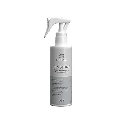 Inoar, Sensitine, Tônico Capilar Multifuncional, Fortalecimento, Crescimento Saudável e Hidratação, Extrato de Alecrim, Aloe Vera e Complexo Vitamínico, Vegano – Para Cabelos Frágeis ou com Queda, 100ml