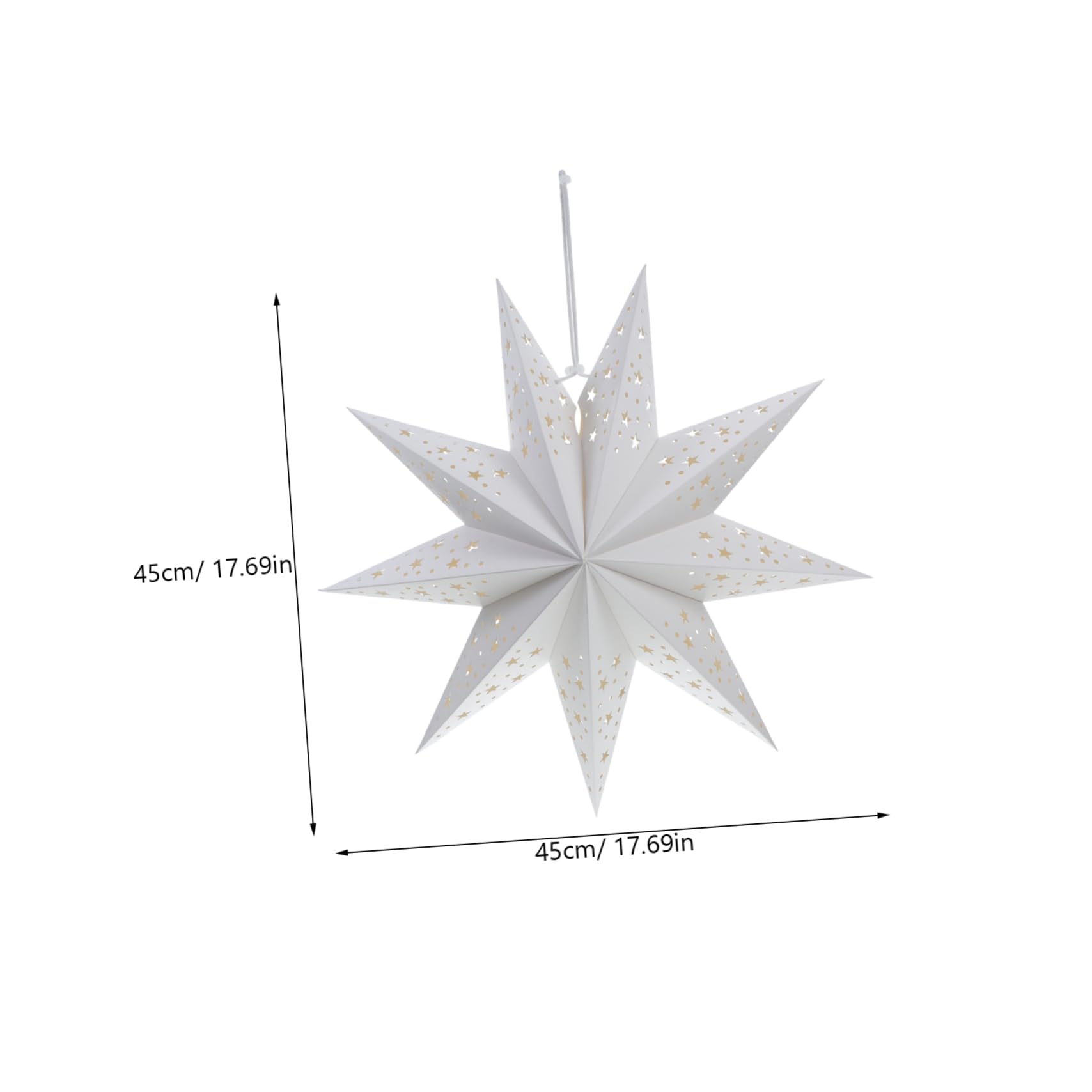 Lanterna Stella di Carta Bianca 45cm 3d Traforata 2 Pezzi