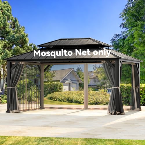 Modern Shade Universal 12' x 16' Gazebo Mosquito Netting Replacement,