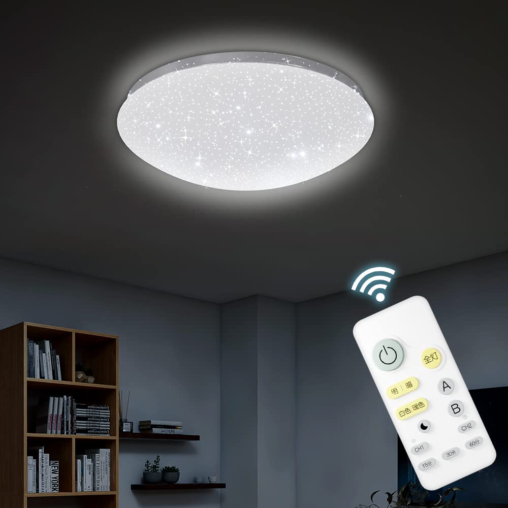 Amazon.co.jp : C-J-W LEDシーリングライト 6畳 リモコン付 無段階連続