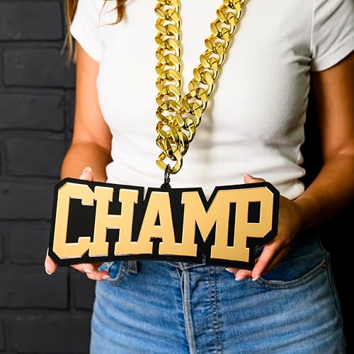Image of TrophySmack 'Champ' Turnover Chain - Chrome Gold & Black Acrylic