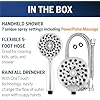 Waterpik One-Touch Dual 2-in-1 Shower System With Rain Shower Head and 7-Mode Hand Held Shower Head, Chrome XPB-133E-763E PowerPulse Chrome 8 Settings Showerhead Combo 1.8 gpm