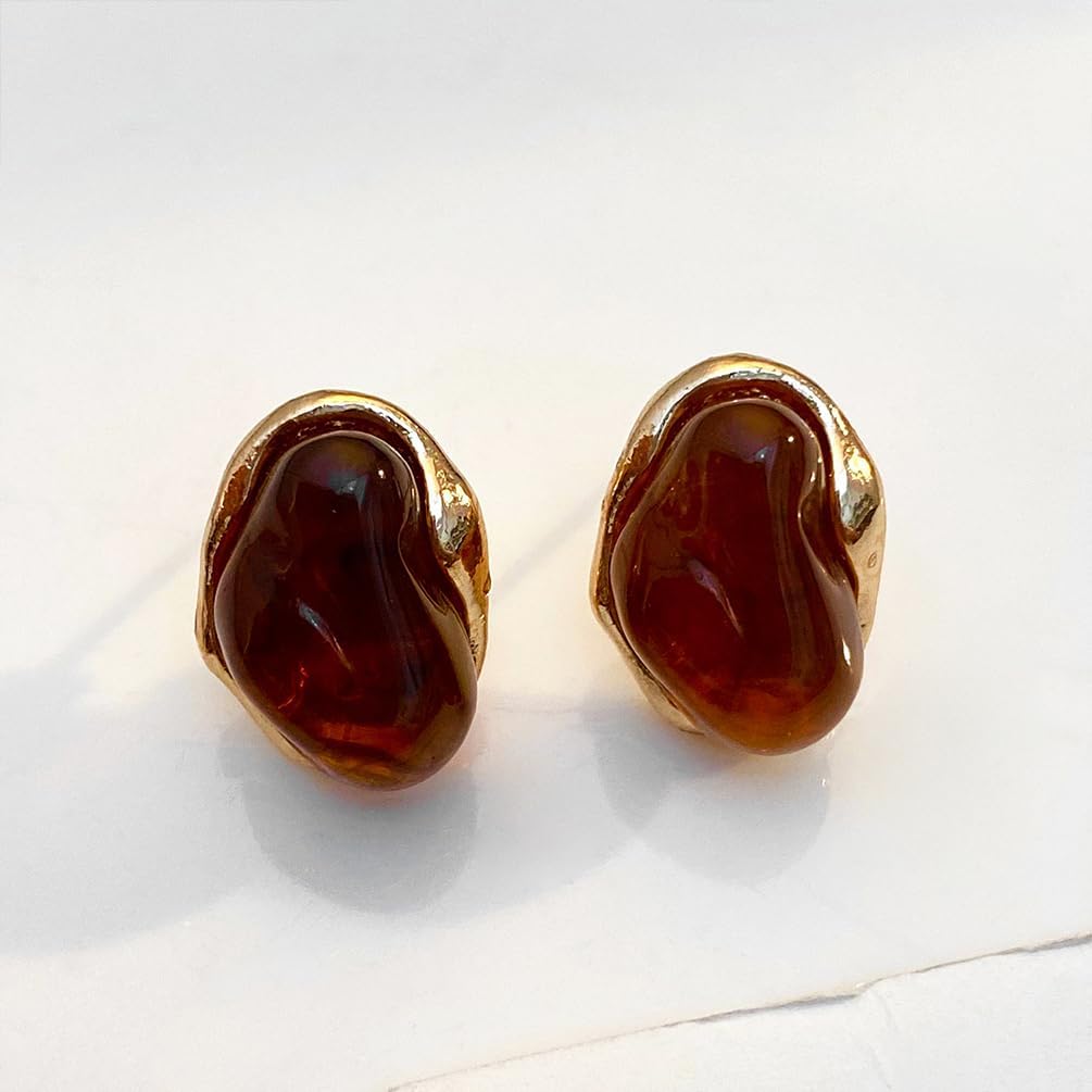 Dainty Irregular Crystal Drop Dangle Earrings for Women Trendy, Statement Chunky 14K Gold Dangly Asymmetric Geometric Zircon Earrings Vintage Jewelry - Image 5