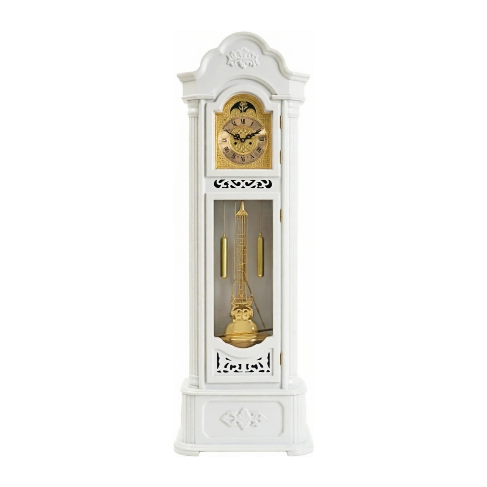 WANGHAI-666 Grandfather Clocks Wood Grandfather Clock Floor Mechanical Pendulum Chimes for Entryway