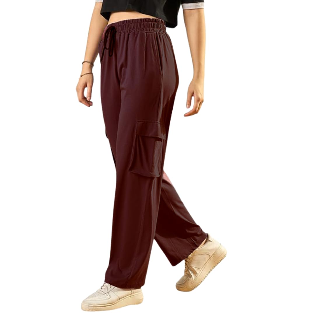 Cargo Joggers for Women, Cargo Trousers Pants, Adjustable Fit Cargo Pants Women with 2 Side Slit Pocket & 2 Patch Pocket with Flap (Pack of 1)-image-48