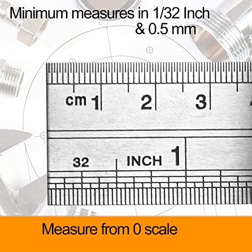 YouOKLight Stainless Steel Ruler 2-Pack, 12 Inch & 30 cm Metal Ruler Dual Scale, Flexible Yet Durable Metric and Imperial for Drawing, Engineering, Sewing, School, Office – Silver - Thumbnail 4