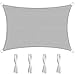 Mocoli Vela de Sombra 3x4 Toldo Vela de Sombra Rectangular Toldo Vela Impermeable Transpirable Toldos Exterior Terraza Protección Rayos UV Velas de Sombra para Patio Jardín Balcón Camping (3 * 4 m)
