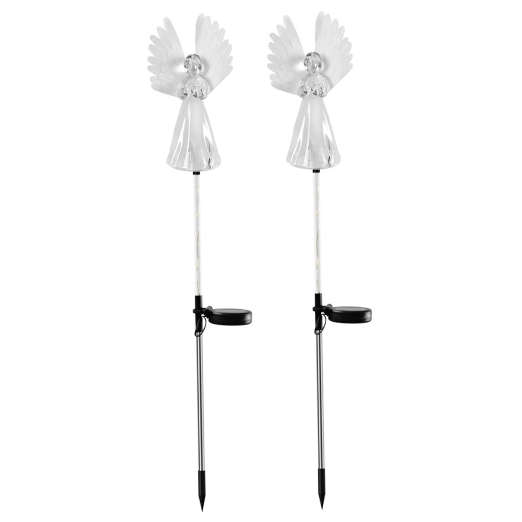 CAKEEYUM 2Pcs Waterproof Angel Solar Lights Outdoor Garden Decorative LED Solar Light Stakes for Garden Cemetery Grave Yard Lawn