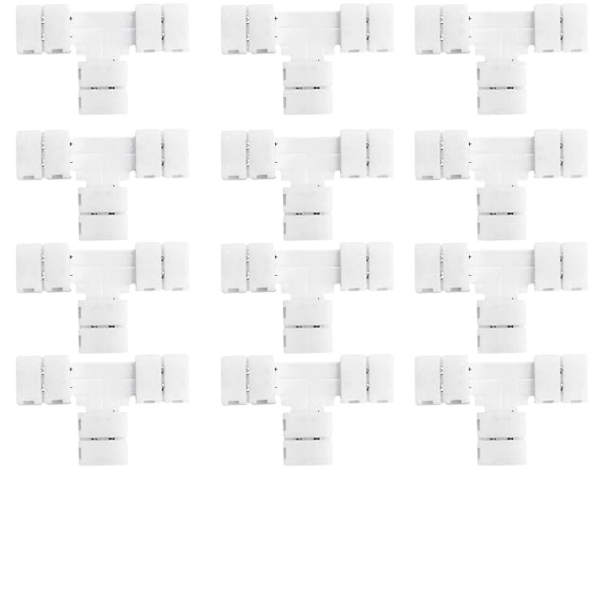 SNOOGG 12 Pack T Shape 2-Pin 10 mm RGB LED Light Strip Corner Connectors, Solderless and Gapless Adapter Terminal Flexible LED Light Strip Connectors Unwired Gapless led Strip Adapter Extension-picture-24