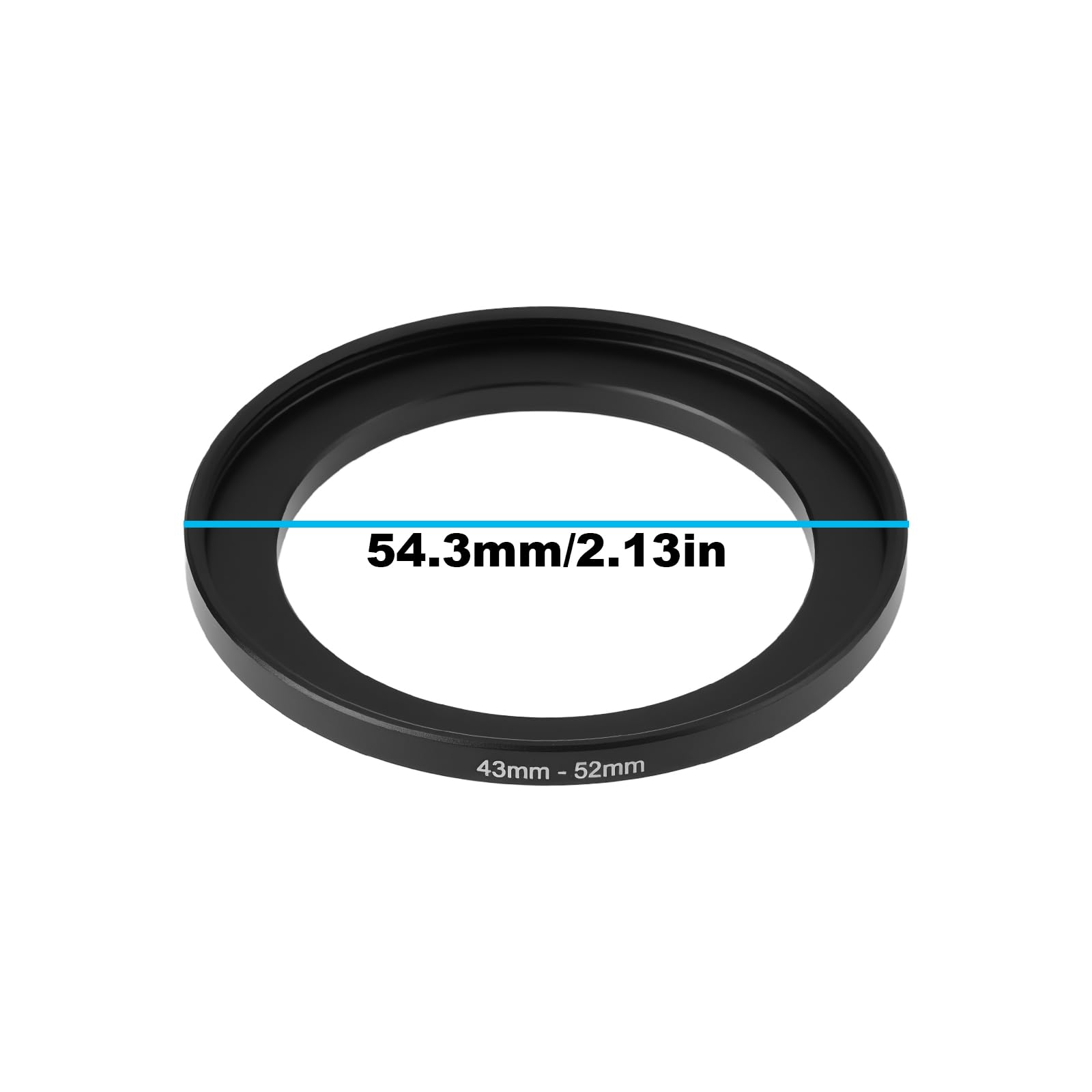 SG Store Pierścień adaptera gwintu filtra obiektywu, 43 mm, gwint zewnętrzny do gwintu wewnętrznego 52 mm, pasuje do aparatów o rozmiarze obiektywu 43 mm