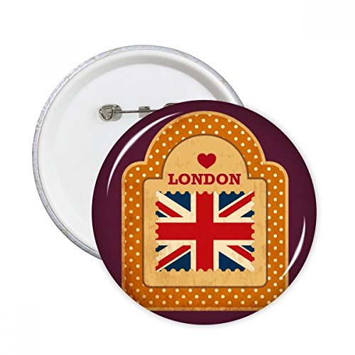 Badge Union Jack petit cadeau souvenir de Londres - Lot de 5 broches rondes