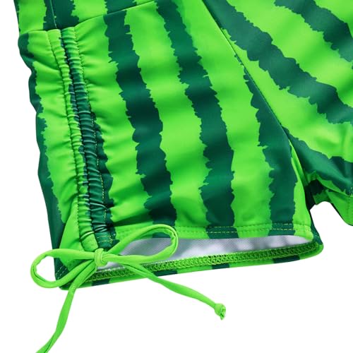 Image of Funnycokid Girls Swimsuit 3 Pieces Zip Rash Guard Bathing Suits Set Kids Bikini Boyshort Summer Swimwear 3-14 Years