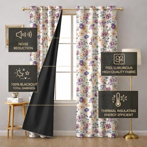 Image of STITCHNEST 'Whispering Gardens Series' Premium Heavy Polyester 100% Blackout Curtains 7 Feet Long Set of 1 | Door Curtain 7 Feet x 4 Feet | Perfect for Home Decor