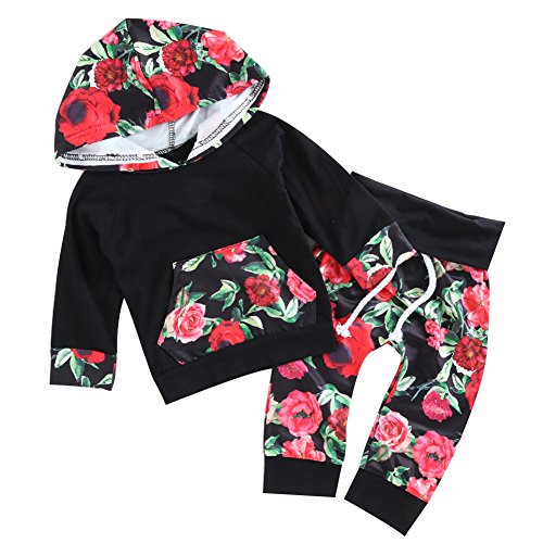 Chicolife Baby Girl 2pcs Set Outfit Flower Print
