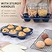 Vnray Jumbo Silicone Muffin Pan with Metal Frame, Non Stick Silicone Cupcake Pan with Handles 6 Cup, BPA Free Silicon Muffin Tin Tray Extra Large for baking, egg bites, Cupcake Mold Grey