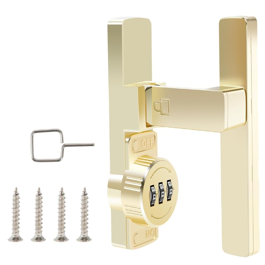 Keyless Gate Latches Bolt for Bathrooms & Cabinets 90 Degree Sliding Door Password Locks