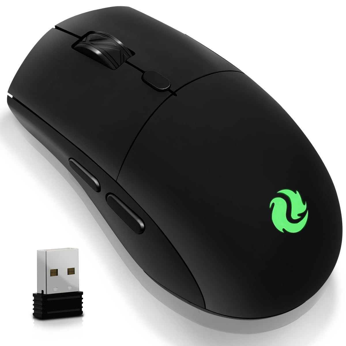 bluetooth wireless mouse(bt5.2+usb 2.4g receiver) silent quiet clicks,works with dual mode for laptop/ipad/tablet/apple/computer/mac & bluetooth mouse 6 buttons, (g301, black)