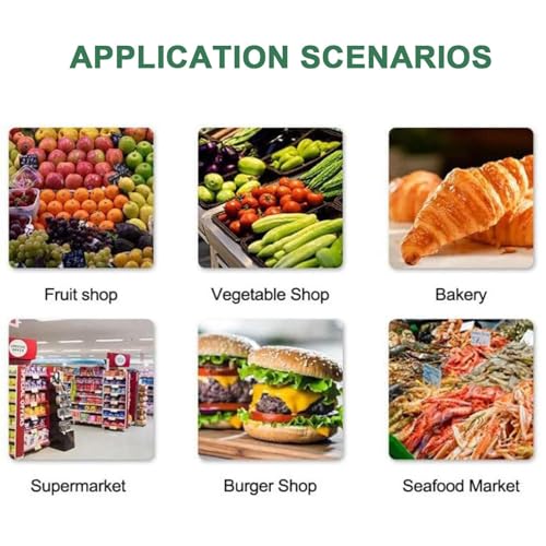 Digital Price Label Printing Scale with Pole Display, Electronic Price Cutting Scale for Commercial Use, Counting Scales with Built-in Label Printer for Market Trade