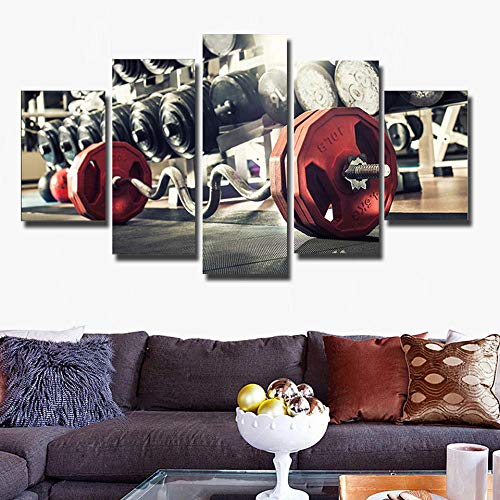Tableau musculation impression sur toile 5 pièces photo motif home décor