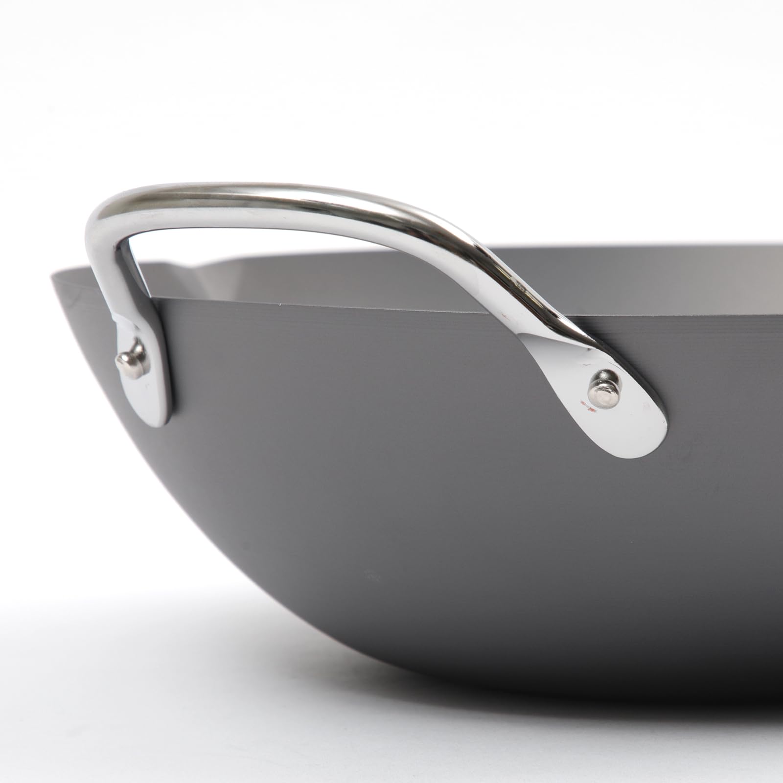 KIWAME - Wok di alta qualità, 30 cm, nero, manico in legno, antiaderente, 3,2 quarti, compatibile con piano cottura elettrico