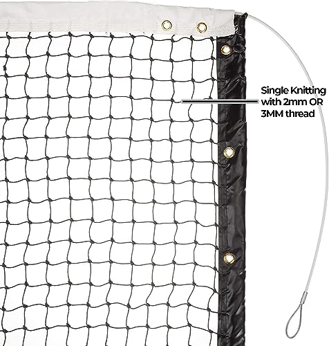 Image of AMZ SPORTS NETS HDPE Lawn Tennis Net Tournament Quality with Wire Rope (3MM - Single)