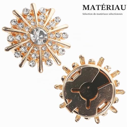 PACKOVE Boutons De Manchette Femme En Strass Bijoux De Manchette De Chemise Couvre-Boutons Décoratifs Pour Chemises Accessoire Femme Pour Mariages Réunions D'Affaires Et Dîners – vue 3