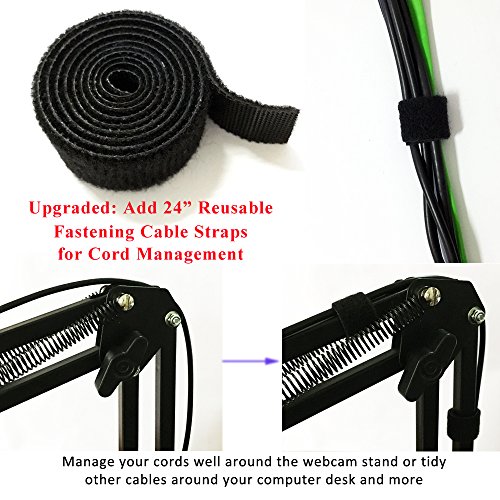 Etubby Webcam Mount Phone Holder Suspension Scissor Arm Webcam Stand Camera Phone Tripod Holder for Cellphones, Logitech Webcam C920 C930 C922 C615... - Image 6