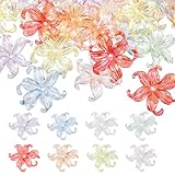 DICOSMETIC 48 Stück 8 Farben Acryl Blumenperlen Großhandel ab Farbe Beschichtete Blumenperlen Große Iris Blumenperle 45mm Hawaiiblumen Locker Perlen Für Armband Halskette Ohrring Schmuckherstellung