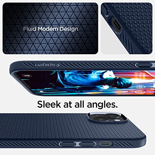 Image of Spigen Liquid Air Designed for iPhone 14 Case (2022) [Military-Grade Protection] - Navy Blue
