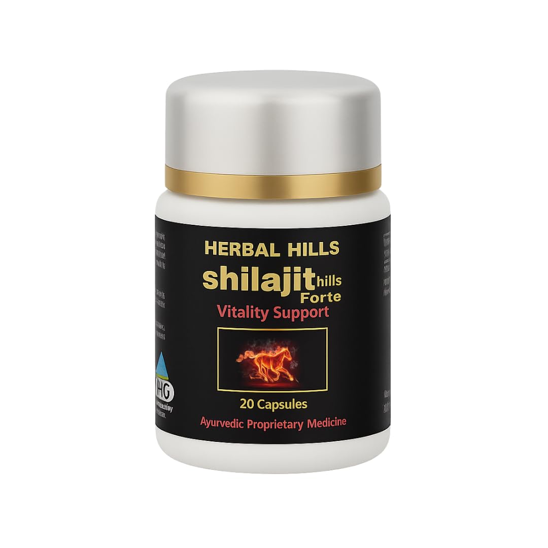 Herbal Hills Shilajithills Capsules, (20 Capsules Pack) | Supports Vitality, Strength & Wellness | Shilajit Supplement For Energy, Stamina & Immunity | With Purified Shilajit Extract